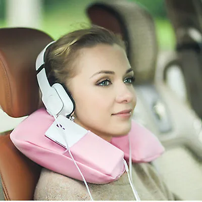 $10.99 • Buy Inflatable Car Travel Neck U Shape Pillow Air Blow Up Cushion Washable Cover