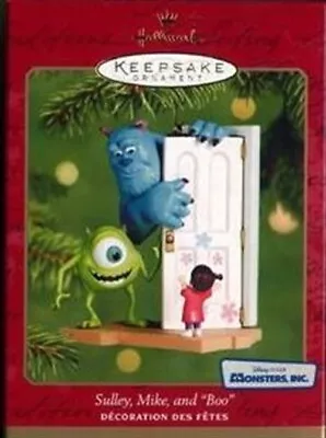 Hallmark 2001 Disney Pixar Monsters Inc Sulley Mike & Boo-Keepsake Ornament MIB • $39.99