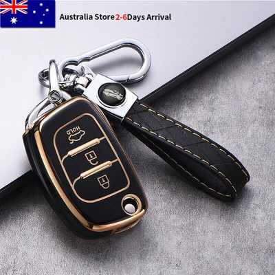 $27.89 • Buy Black Flip Key Fob Cover Case TPU Shell For Hyundai I20 Ix35 Ix45 Tucson Elantra