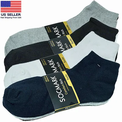 Mens 3-12 Pairs Cotton Sports Comfort Ankle/Quarter Crew Low Cut Socks Size 9-13 • $5.88