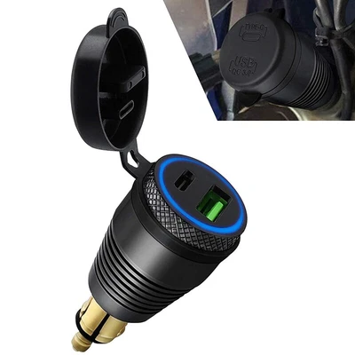 £8.39 • Buy Motorcycle DIN Hella Plug Waterproof Charger To QC3.0 USB Charger & Type C  D4L6