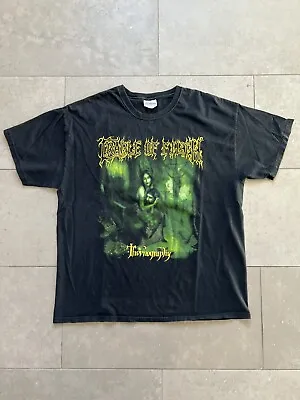 Vintage Cradle Of Filth Thornography Metal Band Promo Faded Black Tee Shirt XL • $54.97