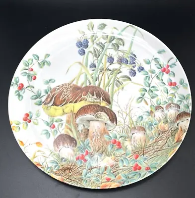 Decorative Crafts Italy Melamine Round Tray 70s Mushrooms 12  Melmac Plate • $29