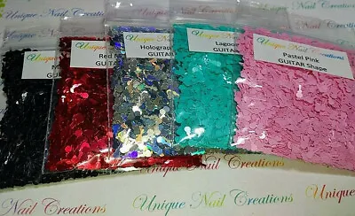 GUITAR SHAPE~U Choose Color~ Glitter Shapes~Acrylic/Gel/ Nail Art USA • $2.50