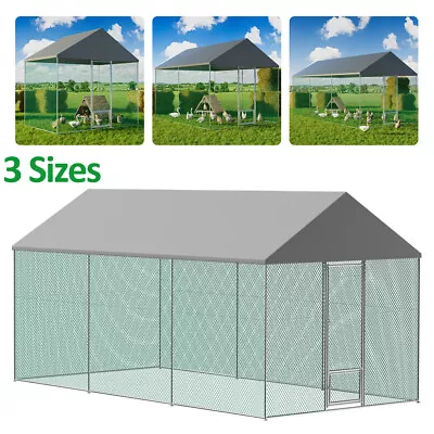 Jumbo Walk In Pet Chicken Run Coop Cage Rabbit Hutch Ferret House W/ Full Cover • $439.90