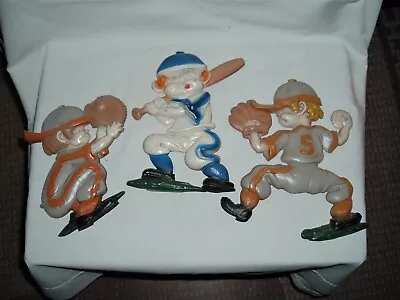 3 Vintage Sexton Metal Wall Plaques Baseball Home Interiors 8 - 10  Tall Colorfu • $19.99