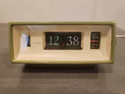 Vintage Caslon Green Flip Alarm Clock Model 701 Ropat Tested & Works *See Desc* • $94.99