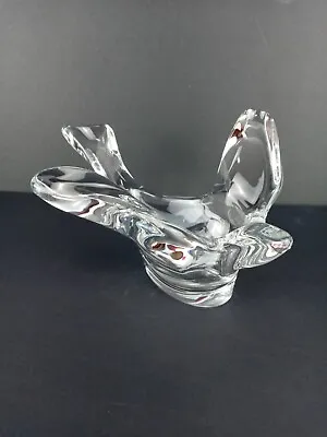 Princess House Lead Crystal Flying Bird Dove Bowl Candy Votive Dish Clear Glass • $14.99