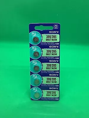 5 X Sony SR927SW 399 LR927 AG7 SR57 395 1.55V Silver Oxide Watch Battery  Exp 28 • £3.99