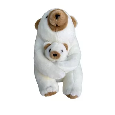 Isalys Klondike Bar White Polar Bear & Hug Cub 9  Plush Stuffed Animal Toy • $17.49