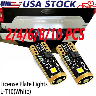  T10 LED License Plate Light Bulbs 6000K Super Bright White 168 2825 194 • $7.67