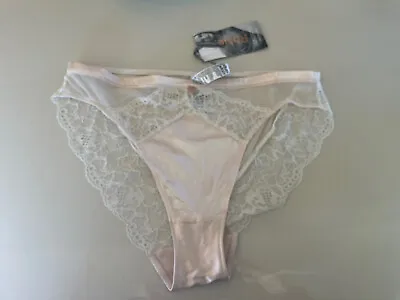 M&s Rosie For Autograph  Silk  & Lace High Leg Knickers Size 10 Bnwt • £9.99