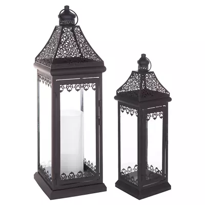 Ornate Lantern With Punched Metal Accents • $128.95