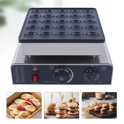 800W Commercial Mini Dutch Pancake Baker 25 Holes Waffle Maker Machine Nonstick • $109.25
