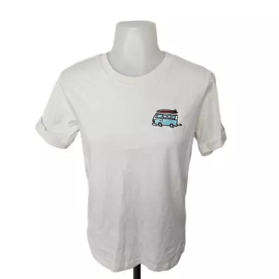 Volkswagen VW Scenic Route White Embroidered Graphic Short Sleeve Tshirt Small   • $10.80