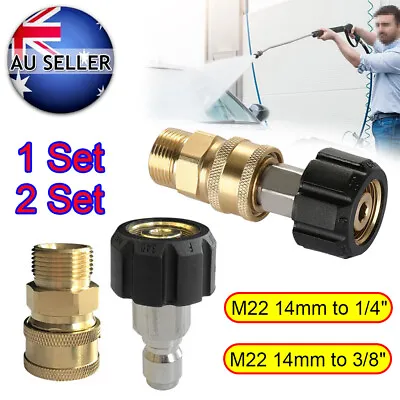 Pressure Washer Hose Adapter 1/4  3/8  Quick Connect Kit M22-14 Adapter Fittings • $10