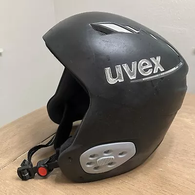 UVEX WingPro Ski Snowboard Race Helmet Size Adult Large 60-61 Cm Black Bin B • $29.99