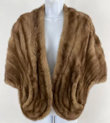 JEROME WOLK & BRO. Vintage Light Brown Mink Fur Stole/Wrap O/S • $25