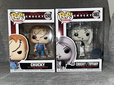 Funko Pop - Bride Of Chucky - Chucky / Tiffany Split Black & White #1463 + #1249 • $39.99