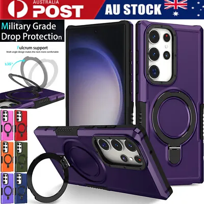 For IPhone 15 14 13 12 11 Pro Max SE 8 Magnetic Case Shockproof Ring Stand Cover • $11.99