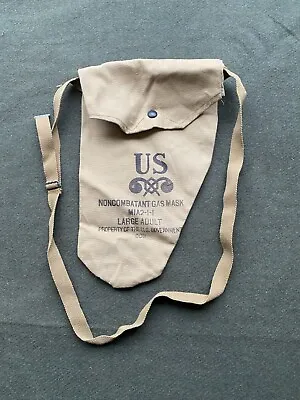 Original WW2 US M1A2-1-1 Non Combatant Gas Mask Bag - Large Adult - Unissued • $31.57