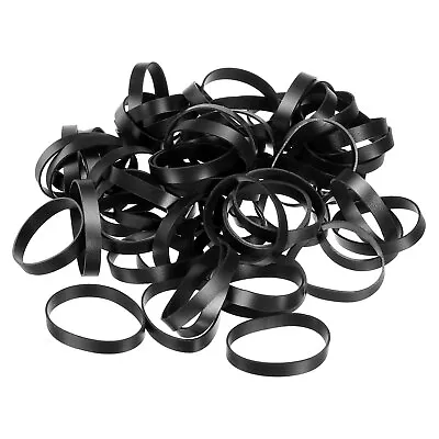 Silicone Rubber Bands Rings 50pcs Non-slip 1 7/8  Flat Black For Books Art • $7.57