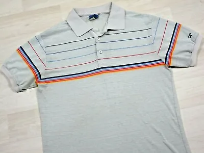 Vintage 70s 80s Cream Striped Hang Ten OP Retro Surf Skate Polo Shirt M USA  • $71.60