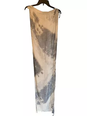 Vintage True Religion Headwear Lightweight Viscose Scarf Blue Tie-Dye 70 X17  • $44.99