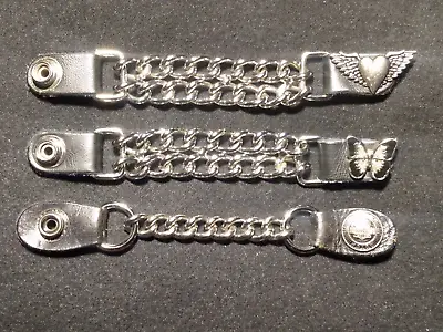 Harley Davidson Chain & Leather Vest Extenders 6.5  Total Length • $25
