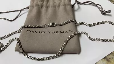 David Yurman Wheat Chain Necklace 4mm 26” Long Sterling Silver With Pouch • $299.99