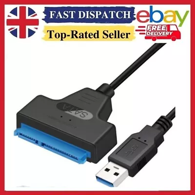 USB 3.0 To SATA 22 Pin 2.5 Inch Hard Disk Drive SSD Adapter Connector Converter • £3.99