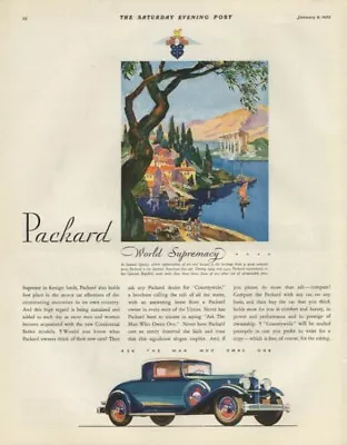 World Supremacy In Greece Packard Coupe Ad 1932 SEP • $9.99