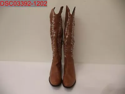 Women's Brown Round Toe Mid Calf Cowboy Boots Cowboy Boots Size 4 US 34 China • $63