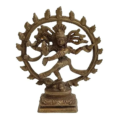 Vintage Brass Nataraja Lord Shiva Hindu  God Of Dance Statue Figurine Sculpture  • $63.65
