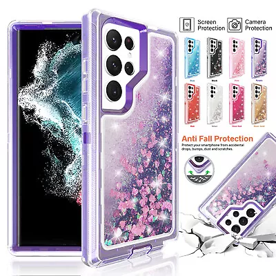 $15.30 • Buy Shockproof Liquid Glitter Case For Samsung S23 Ultra S22 Plus S21 S20 Note20 S10