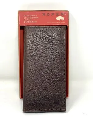 Roper Genuine American Bison Leather Rodeo Wallet • $48