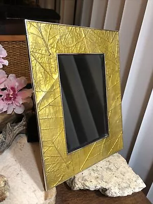 Michael Aram Silver Tone Yellow Enamel Forest Leaf Picture Frame  8  X 6 1/4  • $50