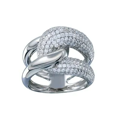 Sterling Silver Micro Pave CZ Stones Knot Ring  • $39.99