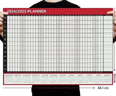 2024 - 2025 Academic Full Year Wall Planner Calendar Home Office Work AUG-AUG • £3.69