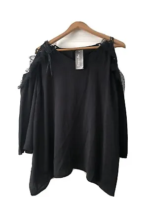 $40 • Buy Asos Curve Simply Be Top Size 22 BNWOT Black Loose Fit And Wide Sleeves