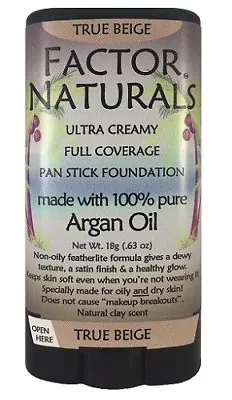 Factor Naturals True Beige 125 Pan Stick Foundation W/Argan Oil Made In The USA • $24.39
