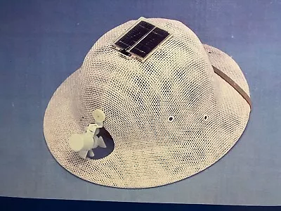 Vintage 1980s Beige Safari Hat Solar Battery Powered Fan • $68