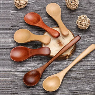 $1.75 • Buy Wooden Spoon Small Soup Spoon Spoon Dessert Cooking Spoons Children Tableware