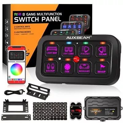 AUXBEAM RGB 8 Gang Switch Panel ON-OFF Circuit Control System For LED Light Bar • $298.99