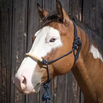 Lami Cell Western Horse Rope Halter With Rawhide Nose W/ Lead Rope Hunter Green • $17.91