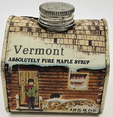 Vintage Absolutely Pure Maple Syrup Tin New England Container CO 1984 Vermont • $10