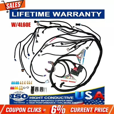 LS W/4L60E Standalone Wiring Harness DBC For 99-06 Vortec LS1 Engine 4.8 5.3 6.0 • $84.79