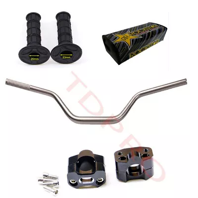 $69.46 • Buy 1 1/8'' 28mm Fat Handlebar Risers Clamp Hand Grips Bar Pad Pit Dirt Trail Bike