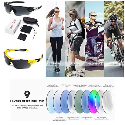 Polarised Sunglasses Cycling Running Fishing Bea Cool 100% UV400 Hiking Sports • £15