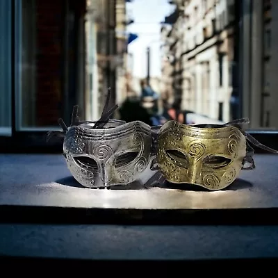 Venetian Roman Warrior Eye Mask  Masquerade Party Women Men 5 Silver 5 Gold (10) • $12